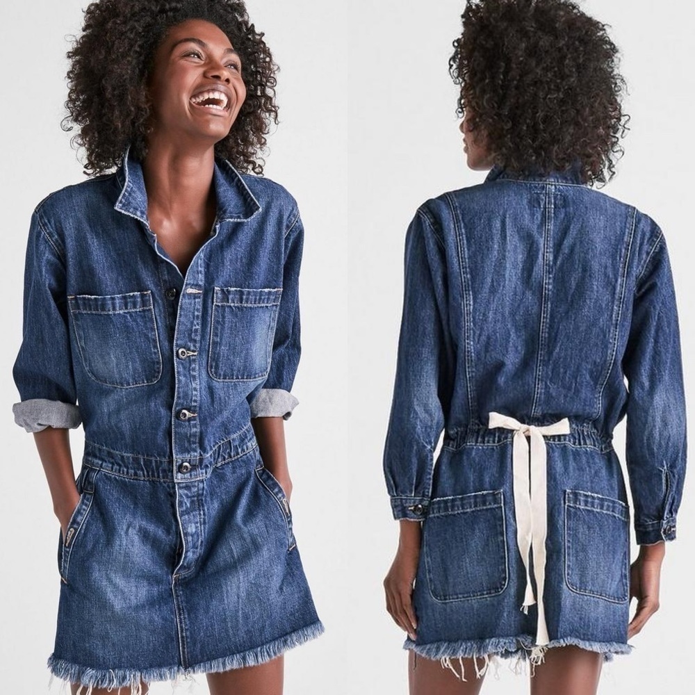 Lucky Brand Workwear Dress Denim Long Sleeve in Valeport Sz S